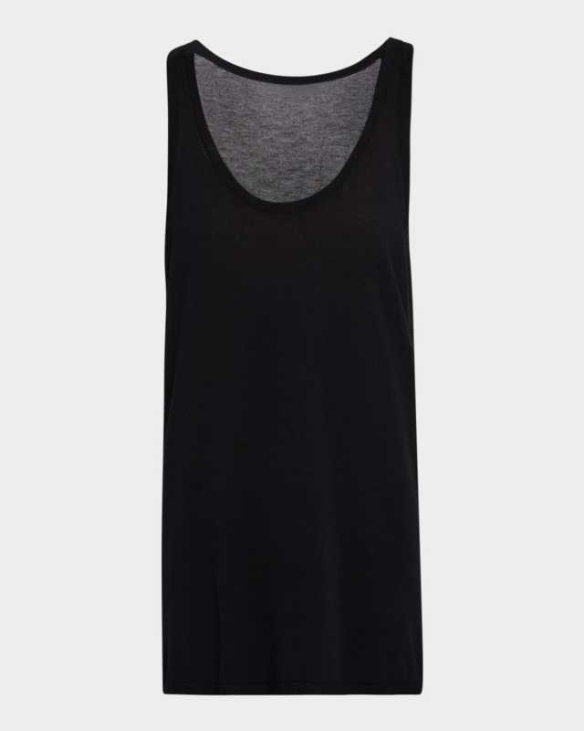 Scoop-Neck Cashmere Knit Tank Top